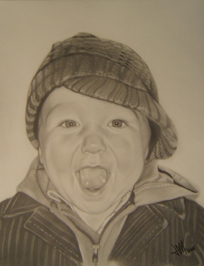 Portrait Drawing - Pure Smile by Jenny Oz