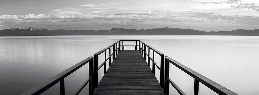 Black And White Photograph - Pure State of Mind Lake Tahoe Pier by Brad Scott