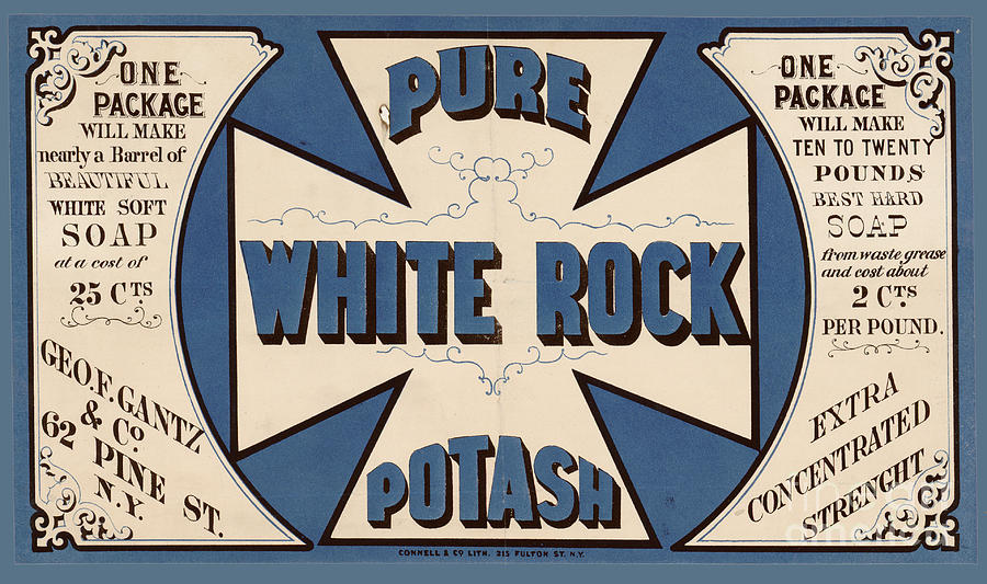 Pure White Rock Potash vintage product label Photograph by Edward Fielding