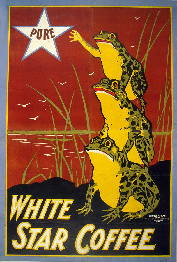 Pure White Star Coffee - Vintage Advertising Poster Mixed Media