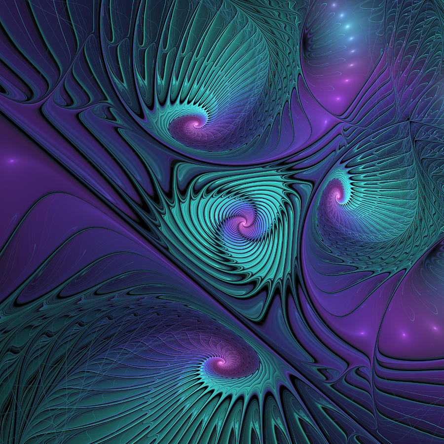 Purple meets Turqouise Digital Art by Gabiw Art