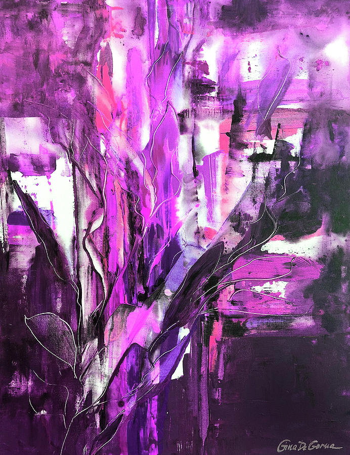 Purple Abstract 633 Painting by Gina De Gorna