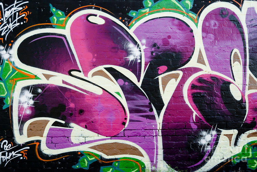 Purple Abstract Graffiti Painting by Yurix Sardinelly