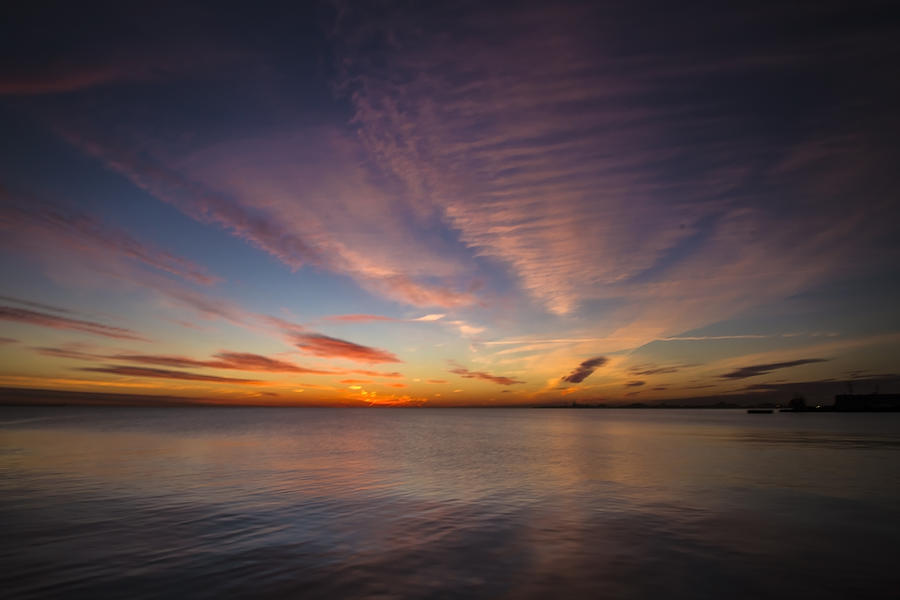 Purple and Orange lakeside dawn Photograph by Sven Brogren