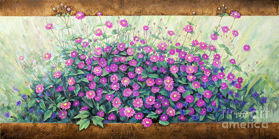 Purple and Pink Flowers Painting by Robert Corsetti