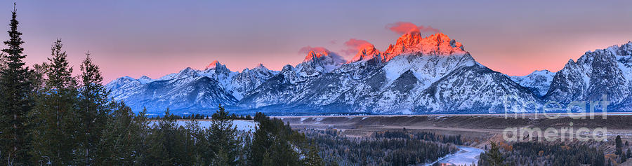 Purple And Pink Over The Snake River Panorama Photograph by Adam Jewell