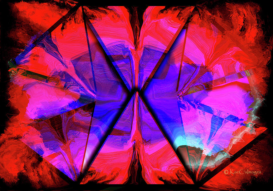 Purple and Red in Tri-sides Digital Art by Kae Cheatham