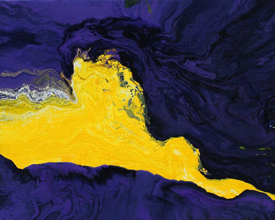 Purple And Yellow Abstract Painting