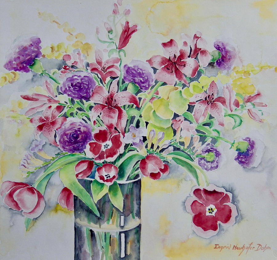 Purple and Yellow Delight Painting by Ingrid Dohm