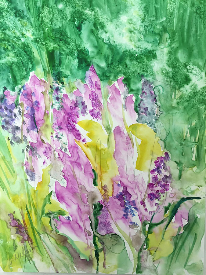 Purple and Yellow Wildflowers Painting by Katherine Wilson - Fine Art ...