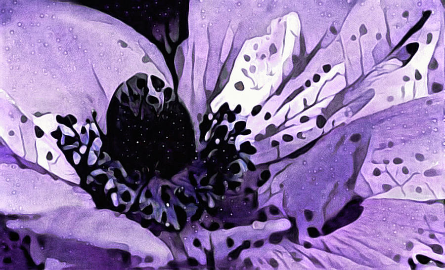 Purple Anemone Mixed Media by Susan Maxwell Schmidt