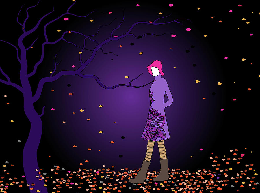 Purple Autumn Digital Art by Serena King