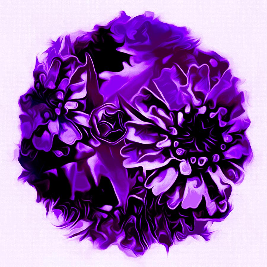 Purple Ball Of Flowers Digital Art by Debra Lynch - Fine Art America