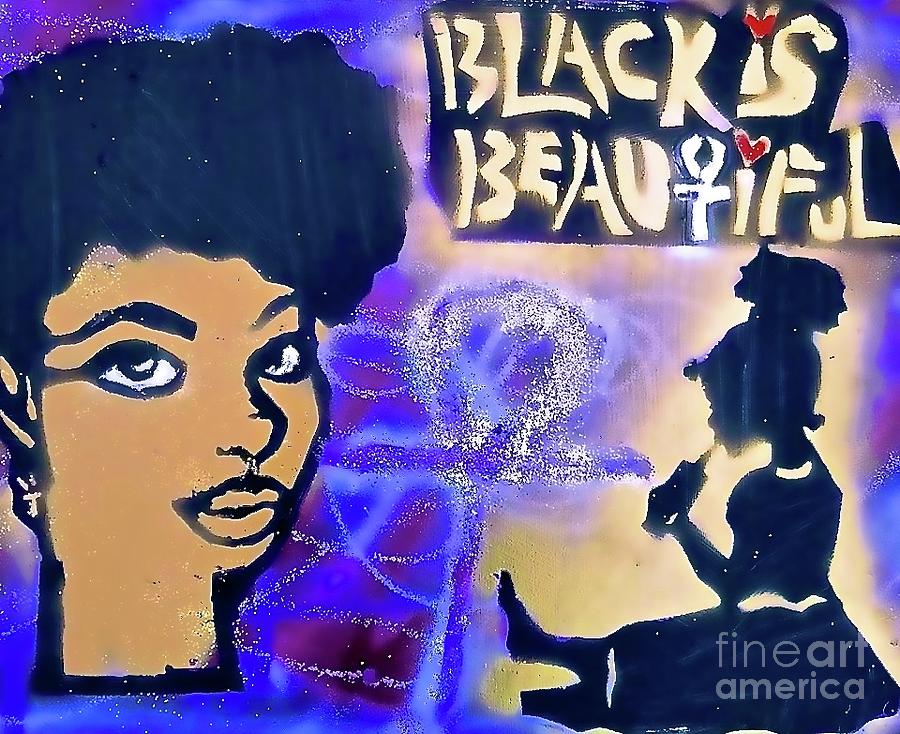 Purple Black Girl Painting by Tony B Conscious