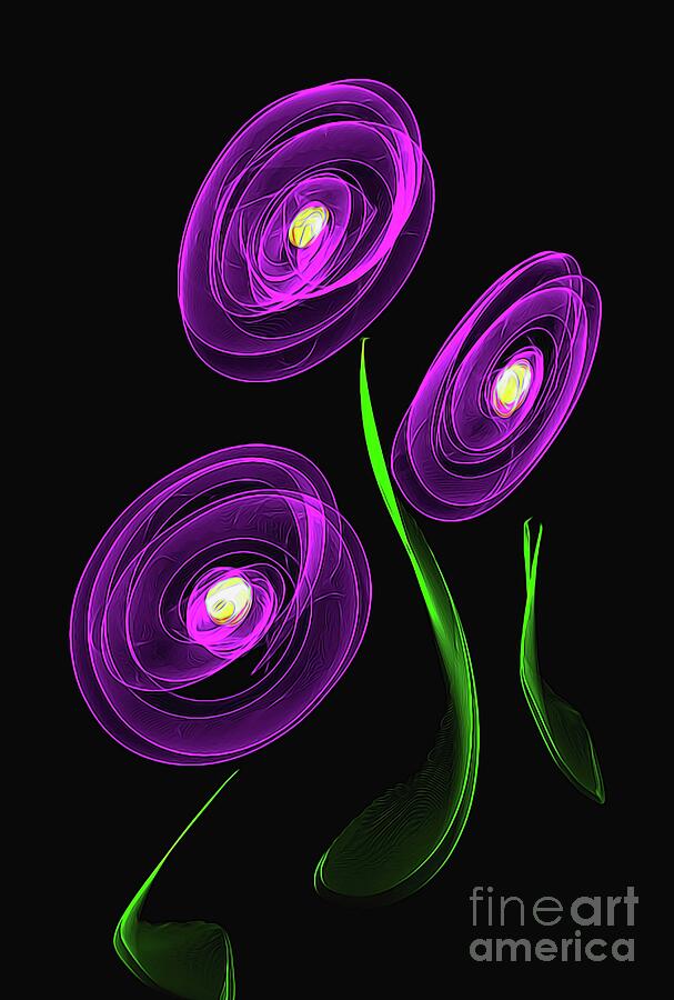 Purple Blooms Digital Art by Diana Mary Sharpton