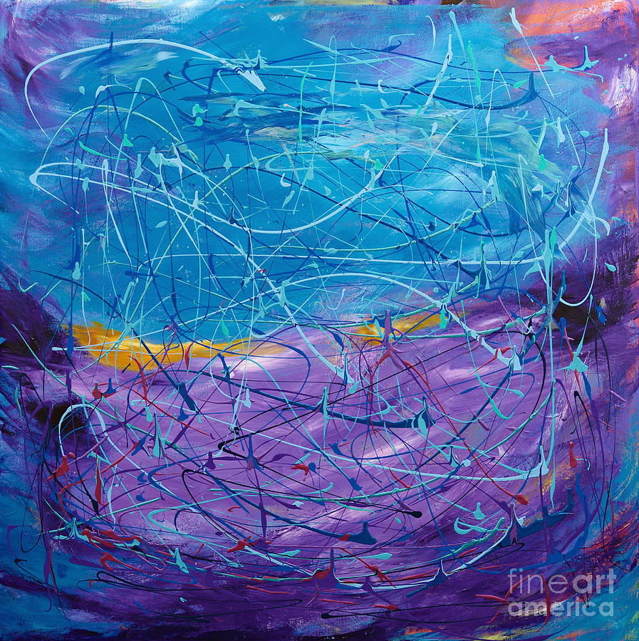 Purple/blue Abstract Painting by Art by Danielle