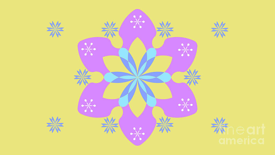 Blue Abstract Digital Art - Purple, Blue And Yellow Abstract Star by Drawspots Illustrations Blue Abstract Digital Art - Purple, Blue And Yellow Abstract Star by Drawspots Illustrations