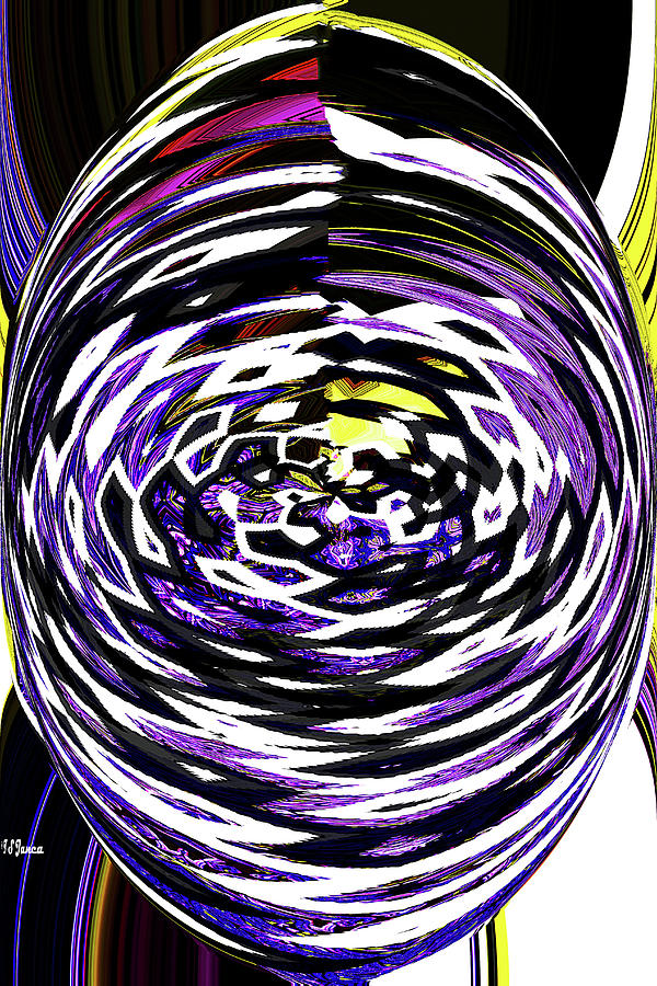 Purple Blue Flower Ovoid Abstract,art design, Digital Art by Tom Janca