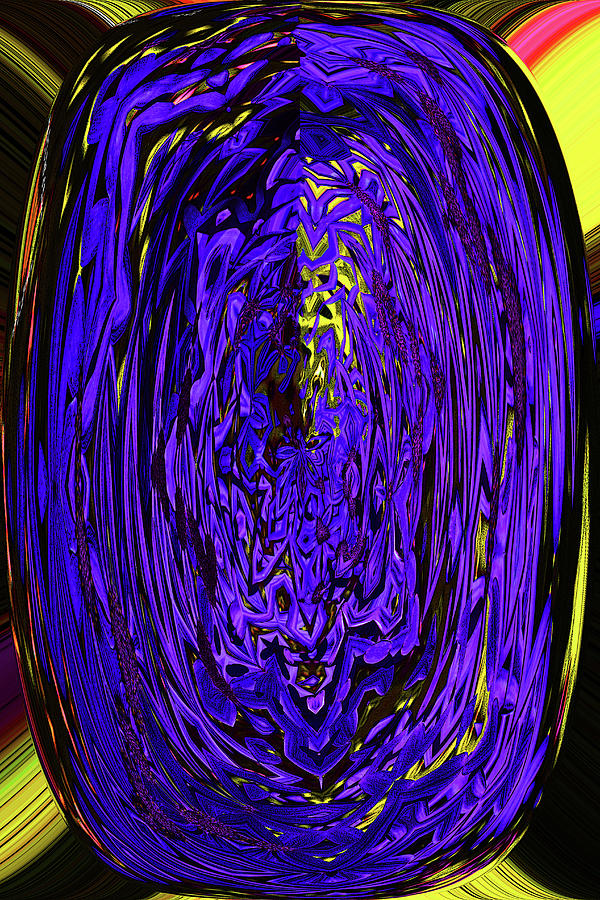Purple Blue Flower Rectangular Abstract Digital Art by Tom Janca