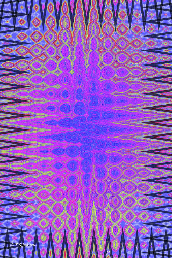 Purple Blue Red Yellow Black  Abstract Digital Art by Tom Janca