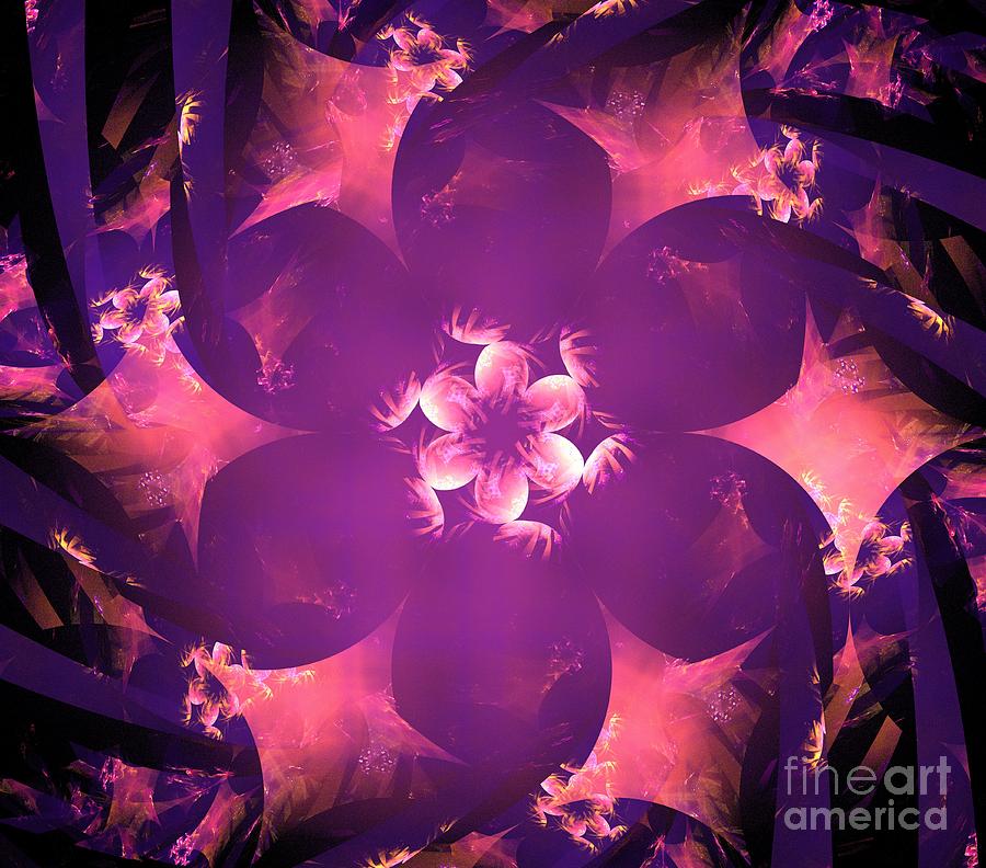 Abstract Digital Art - Purple Blush Floral by Kim Sy Ok
