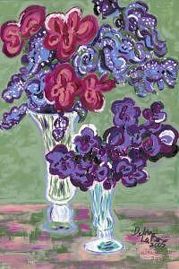 Flower Painting - Purple Bouquet by Debra LaBar Flower Painting - Purple Bouquet by Debra LaBar