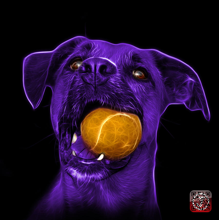 Purple Boxer Mix Dog Art - 8173 - BB Mixed Media by James Ahn