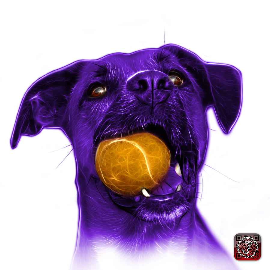 Purple Boxer Mix Dog Art - 8173 - WB Mixed Media by James Ahn