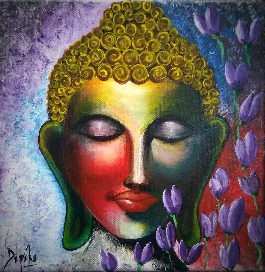 Purple Buddha Painting by Dipika Kurade - Fine Art America