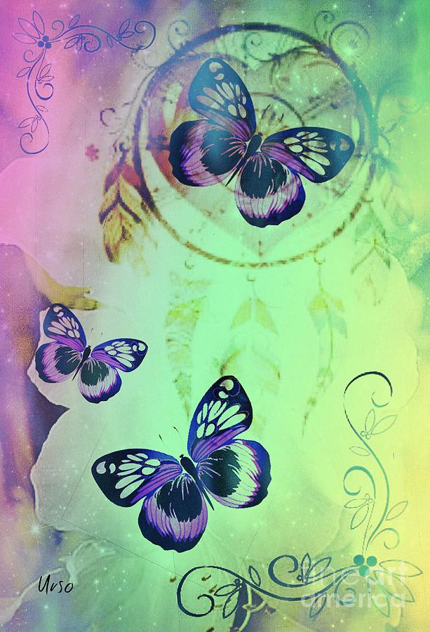 Purple Butterflies Digital Art by Maria Urso