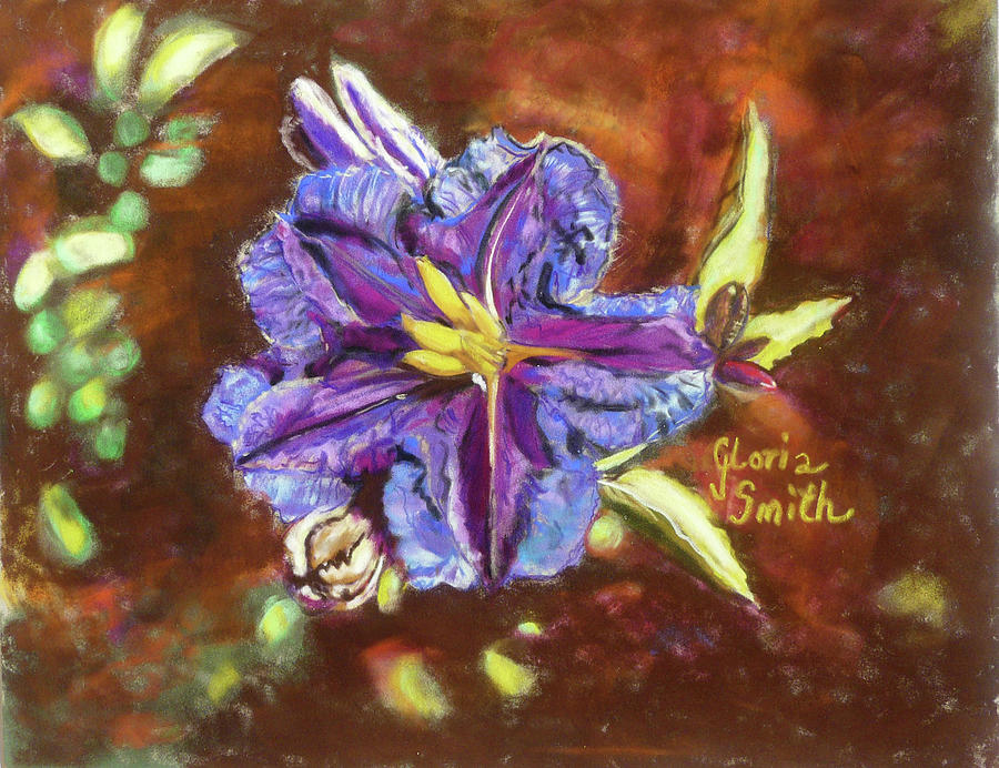Purple Cactus Flower Pastel by Gloria Smith
