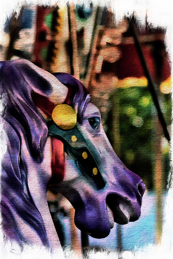 Purple Carousel Horse Photograph by Norma Warden