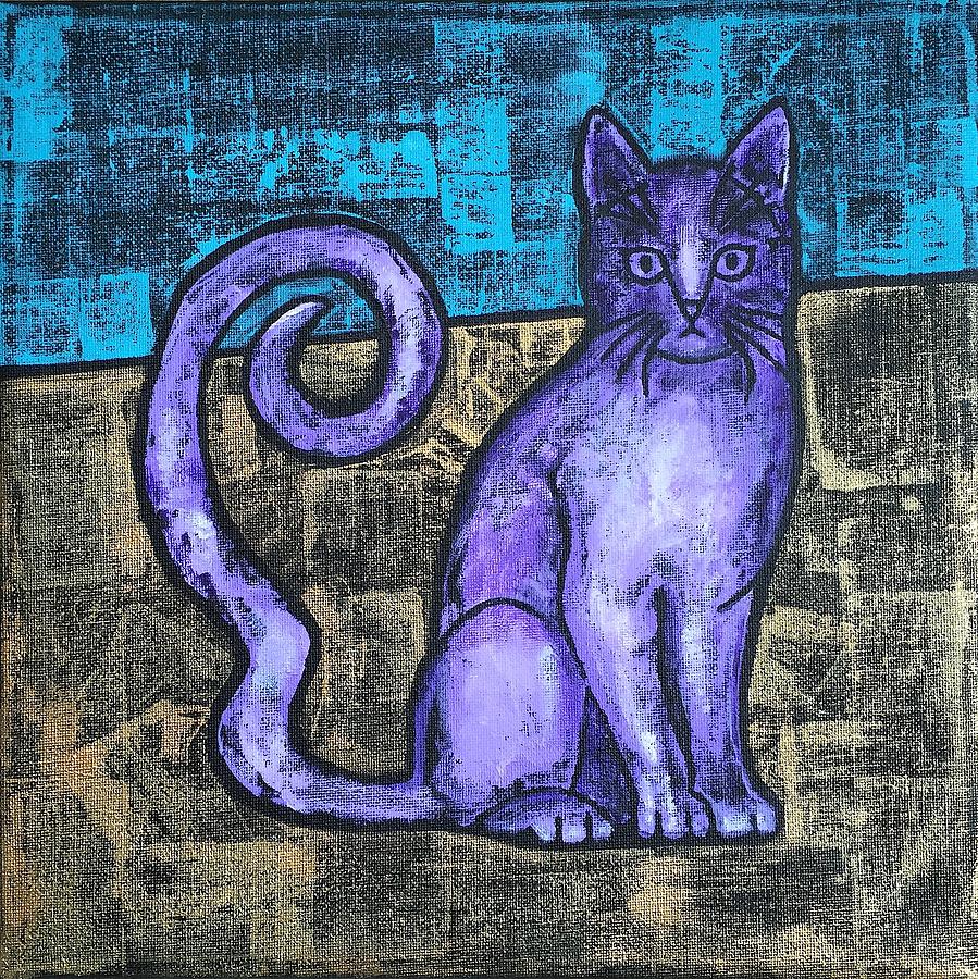 Purple Cat Painting by Diana Perfect | Fine Art America