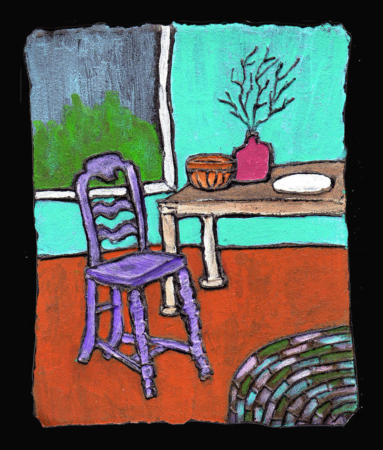 Purple Chair Painting by Wayne Potrafka