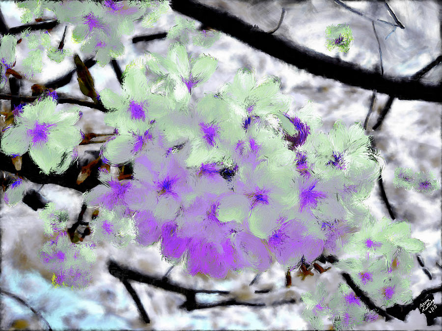 Purple Cherry Blossoms Painting by Bruce Nutting