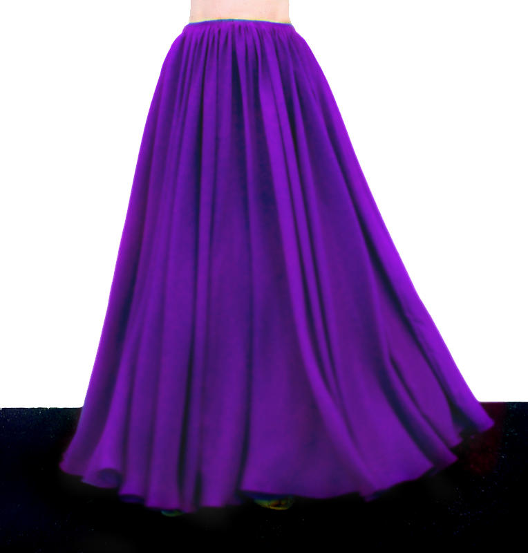 Purple chiffon full-circle skirt 