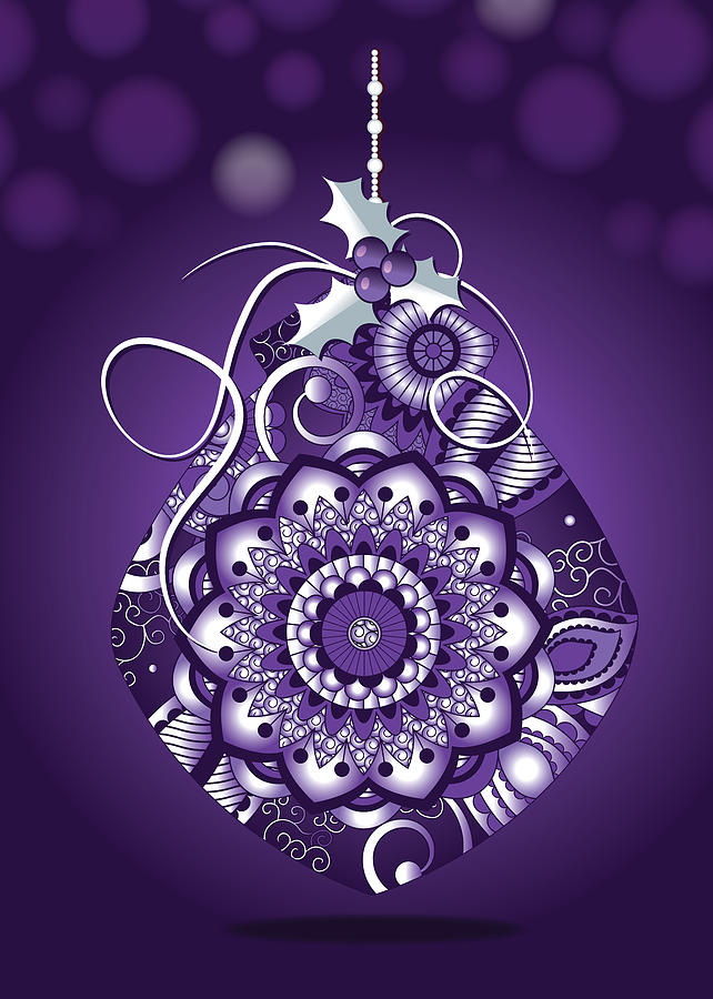 Purple Christmas Ornament Digital Art by Serena King