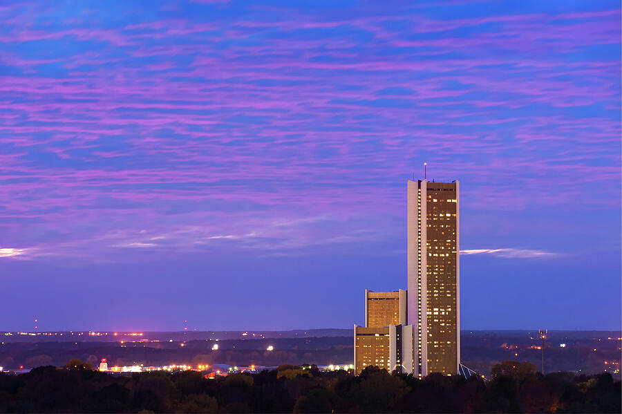 Purple Clouds Over Cityplex Towers Photograph