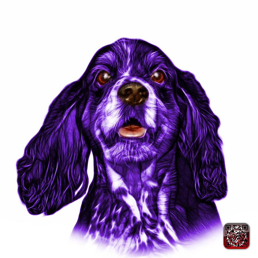Purple Cocker Spaniel Pop Art - 8249 - WB Mixed Media by James Ahn
