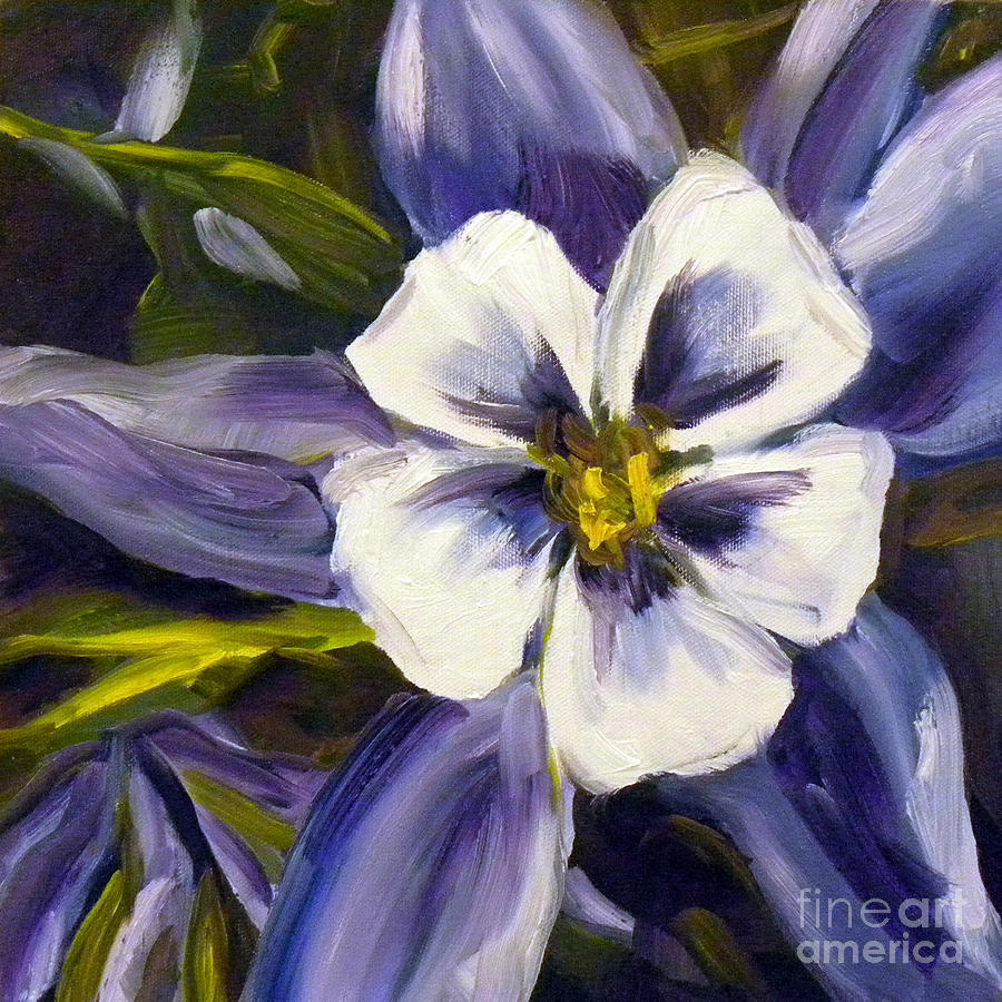 Purple Columbine Painting by Gale Patterson