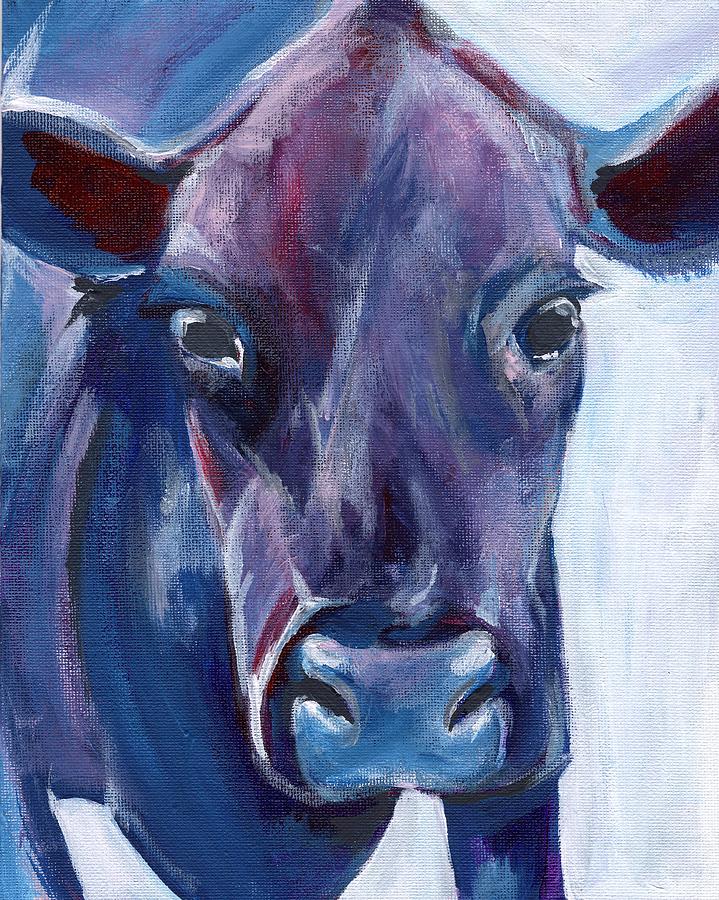 Purple Cow Painting by Anne Seay