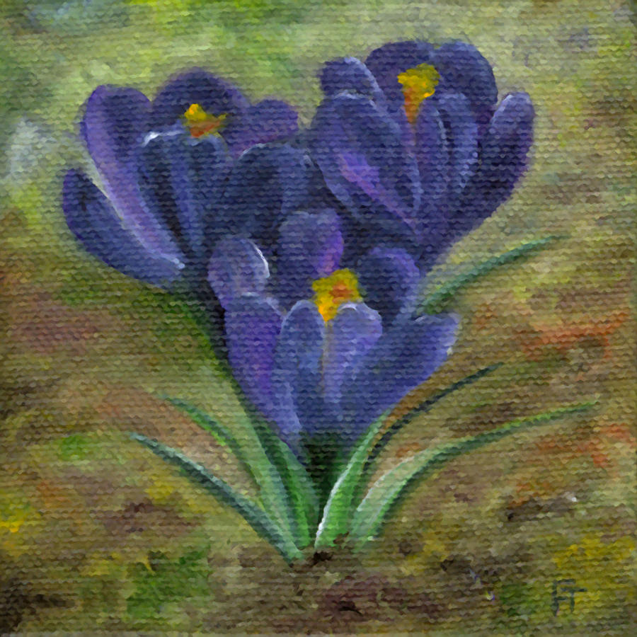 Purple Crocus Painting by FT McKinstry