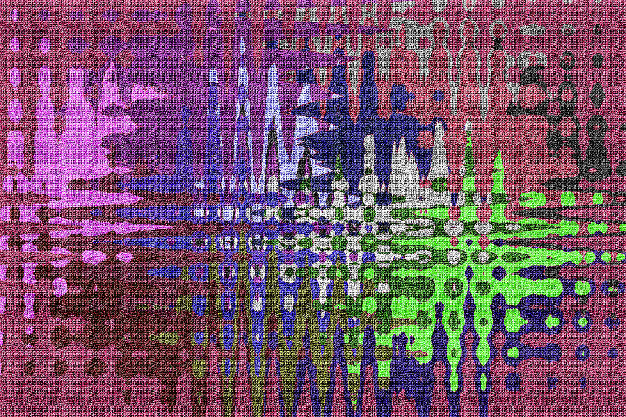 Purple Cross Waves Abstract Digital Art by Tom Janca