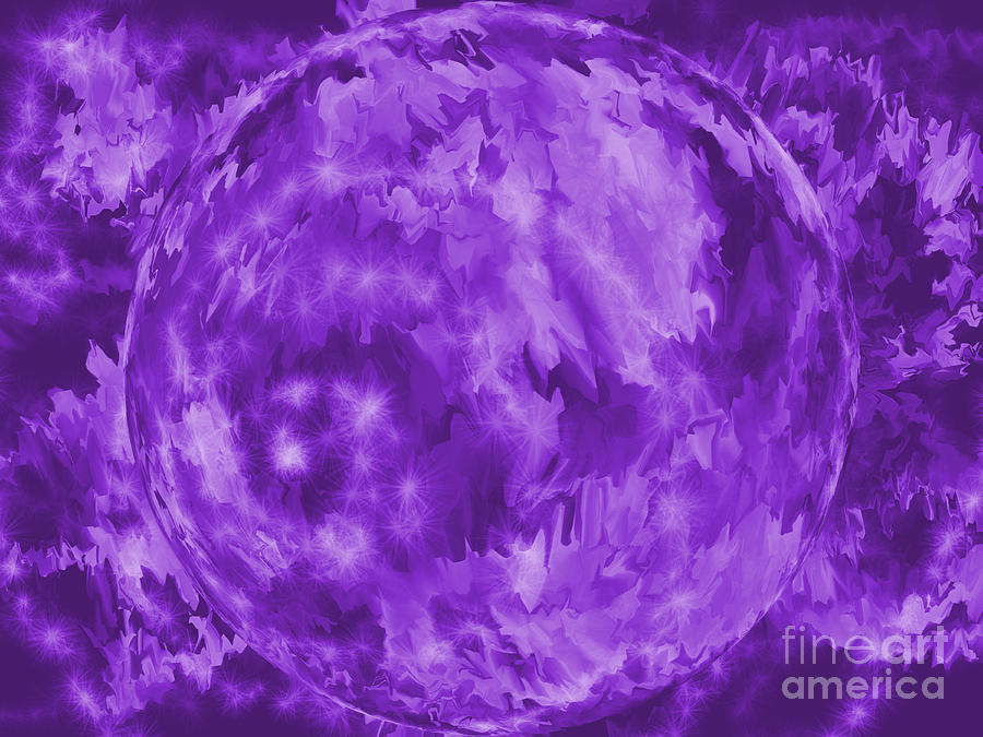 Purple Crystal Ball Painting by Roxy Riou