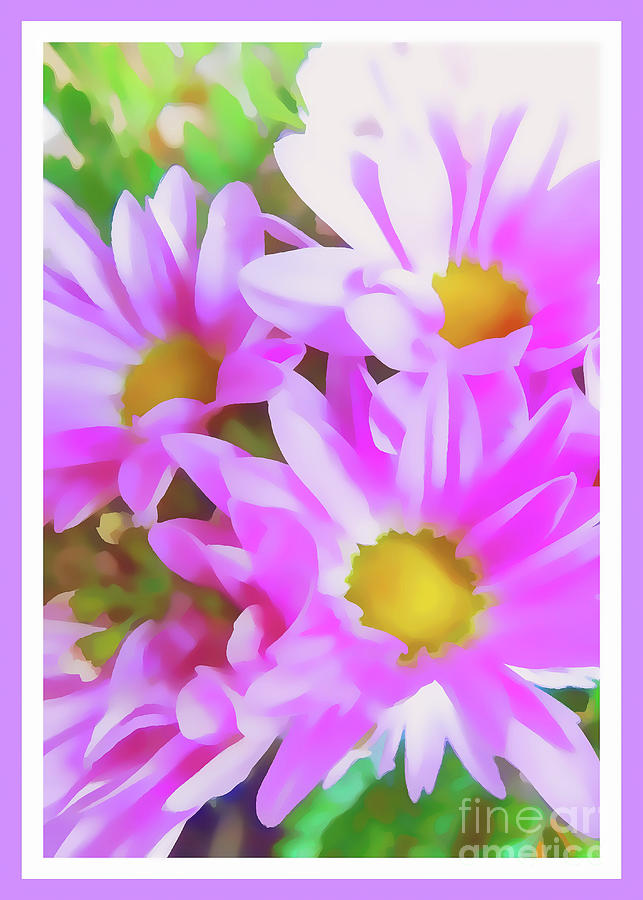 Purple Daisy Poster Mixed Media by Susan Lafleur