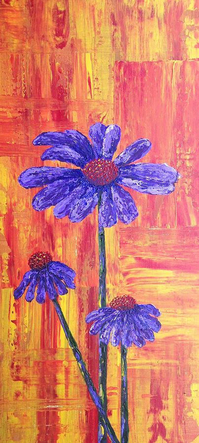 Purple Daisy Painting by Teresa Fry
