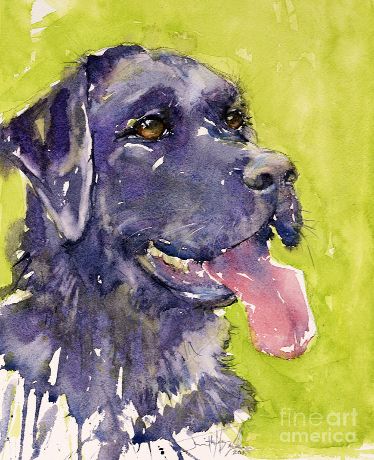Purple Dog Painting by Judith Levins