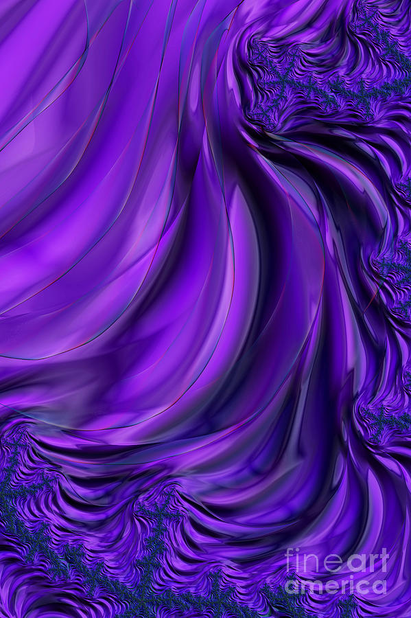 Abstract Digital Art - Purple Drapes by Ann Garrett