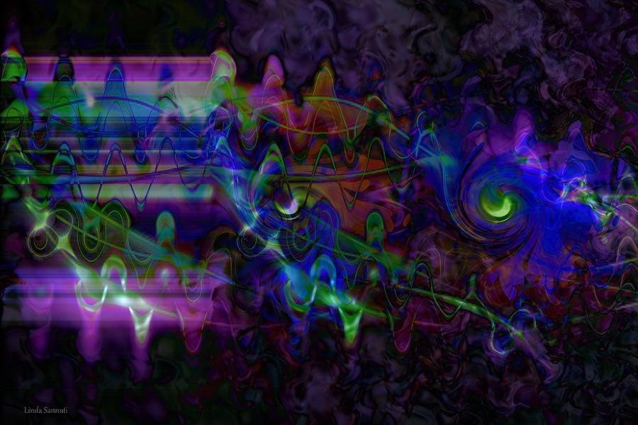 Abstract Digital Art - Purple Dream by Linda Sannuti