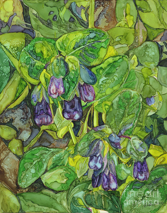 Purple Drops Painting by Vicki Baun Barry